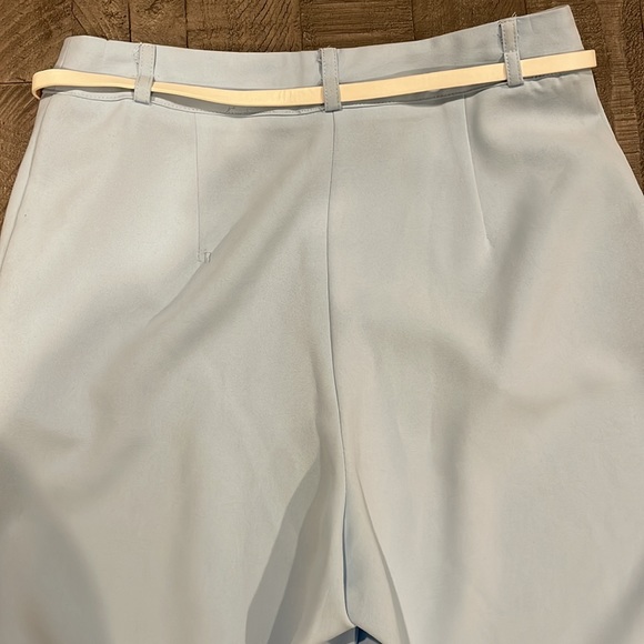 Mustard Seed baby blue straight leg trouser pants with belt - Picture 3 of 3